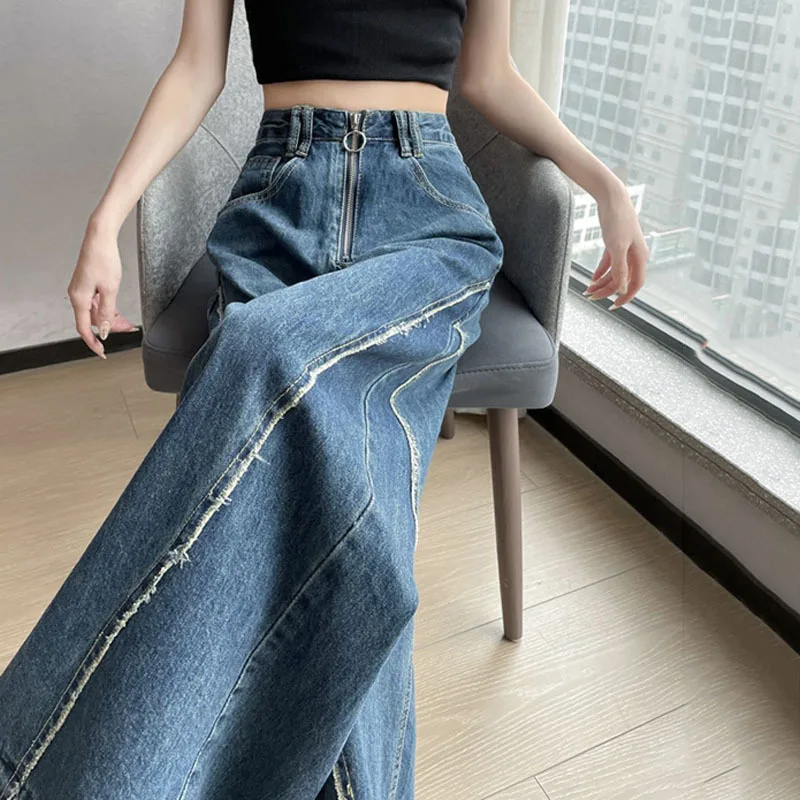 American Retro High Waist Oversized Jeans Pants For Women Casual Baggy Y2K Wide Leg Grunge Streetwear Zipper Blue Denim Trouser
American Retro High Waist Oversized Jeans Pants For Women Casual Baggy Y2K Wide Leg Grunge Streetwear Zipper Blue Denim Trouser