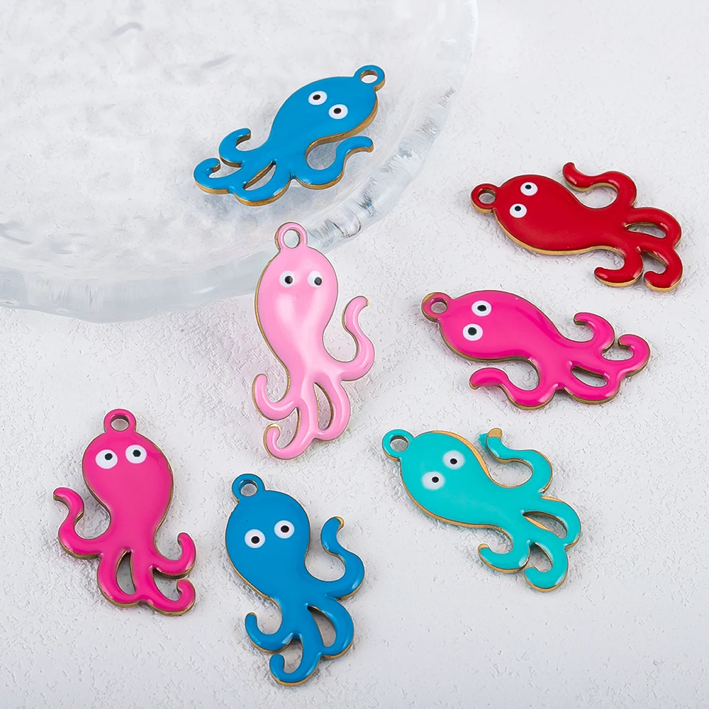 2/4pcs Cute Octopus Shaped Stainless Steel Pendants for DIY Necklace Accessories Materials Personalized Creativity Ocean Series
2/4pcs Cute Octopus Shaped Stainless Steel Pendants for DIY Necklace Accessories Materials Personalized Creativity Ocean Series