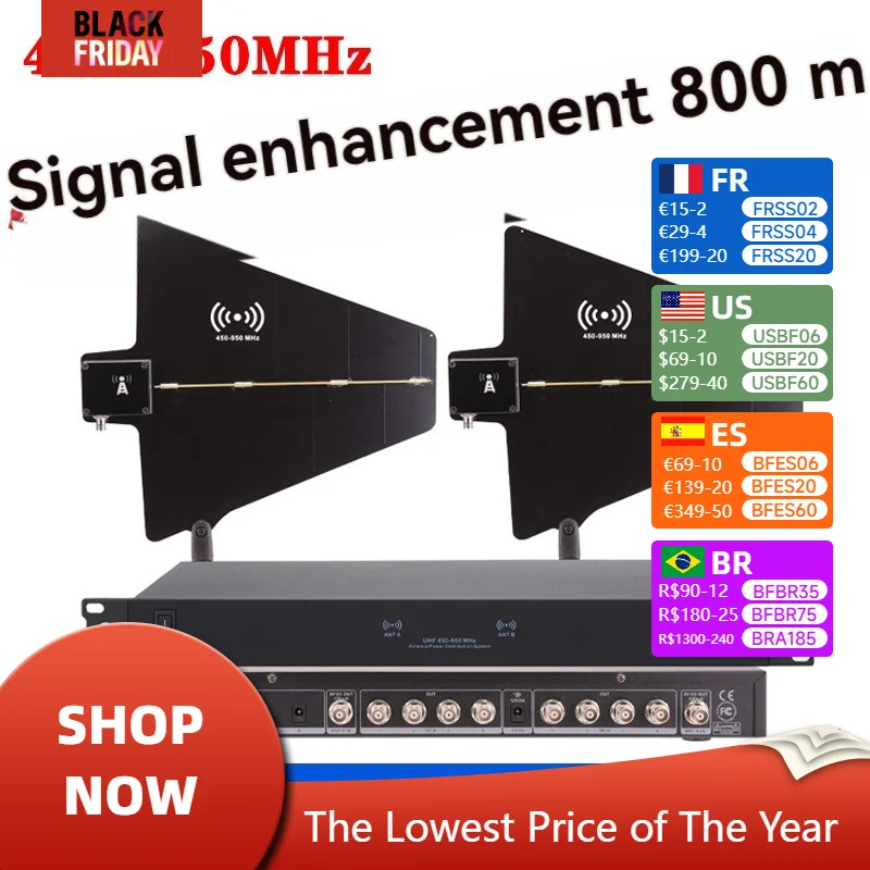 M8 Antenna amplifier 8 Channel Power Distributor System Super Wideband UHF 450-950MHz For Wireless MIC Stage DJ karaoke
M8 Antenna amplifier 8 Channel Power Distributor System Super Wideband UHF 450-950MHz For Wireless MIC Stage DJ karaoke