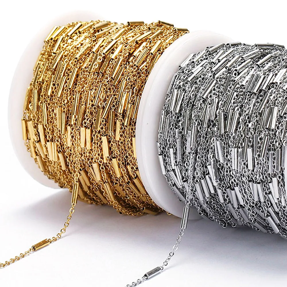 2meters Stainless Steel Necklace Chain Tube Gold Chain Accessories for Bracelets Jewelry Making Components Handmade DIY
2meters Stainless Steel Necklace Chain Tube Gold Chain Accessories for Bracelets Jewelry Making Components Handmade DIY