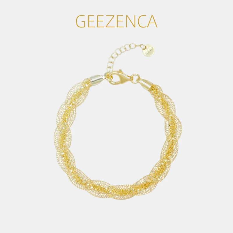 GEEZENCA 925 Серебряная полая сетчатая цепочка с бусинами Блестящие браслеты для женщин 18-каратное золото Итальянский модный изысканный браслет 8 мм Подарок для нее
GEEZENCA 925 Серебряная полая сетчатая цепочка с бусинами Блестящие браслеты для женщин 18-каратное золото Итальянский модный изысканный браслет 8 мм Подарок для нее