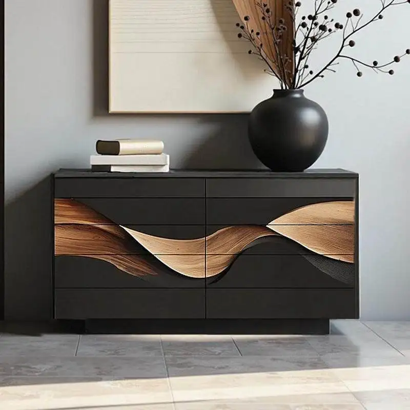 Walnut solid wood chest, living room against the wall, locker, high-end villa creative relief drawer cabinet, bedroom storage ca
Walnut solid wood chest, living room against the wall, locker, high-end villa creative relief drawer cabinet, bedroom storage ca