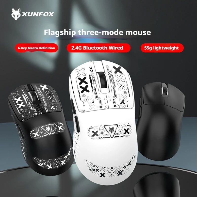 XUNFOX H8 Wireless Bluetooth Mouse 18000dpi Lightweight Optical Mouse PAW3311Macro Sensor Ergonomic Design Gaming Mouse
XUNFOX H8 Wireless Bluetooth Mouse 18000dpi Lightweight Optical Mouse PAW3311Macro Sensor Ergonomic Design Gaming Mouse