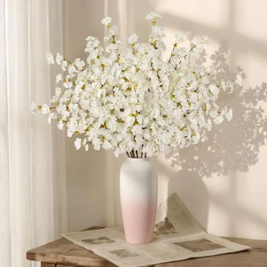 24Pcs Silk Cherry Blossom Branches, 39.3in Artificial Cherry Blossom Tree Stems, Fake Plum Blossom Flowers Arrangement for Wedd
24Pcs Silk Cherry Blossom Branches, 39.3in Artificial Cherry Blossom Tree Stems, Fake Plum Blossom Flowers Arrangement for Wedd