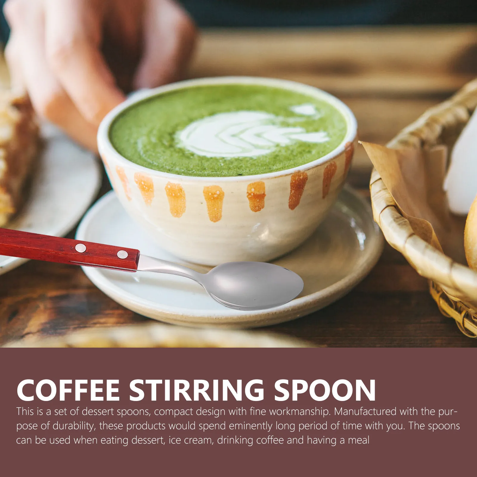 5Pcs Stainless Steel Dessert Spoons Wooden Handle Set Smooth Surface Ideal for Parties Coffee Ice Cream Kitchen
5Pcs Stainless Steel Dessert Spoons Wooden Handle Set Smooth Surface Ideal for Parties Coffee Ice Cream Kitchen