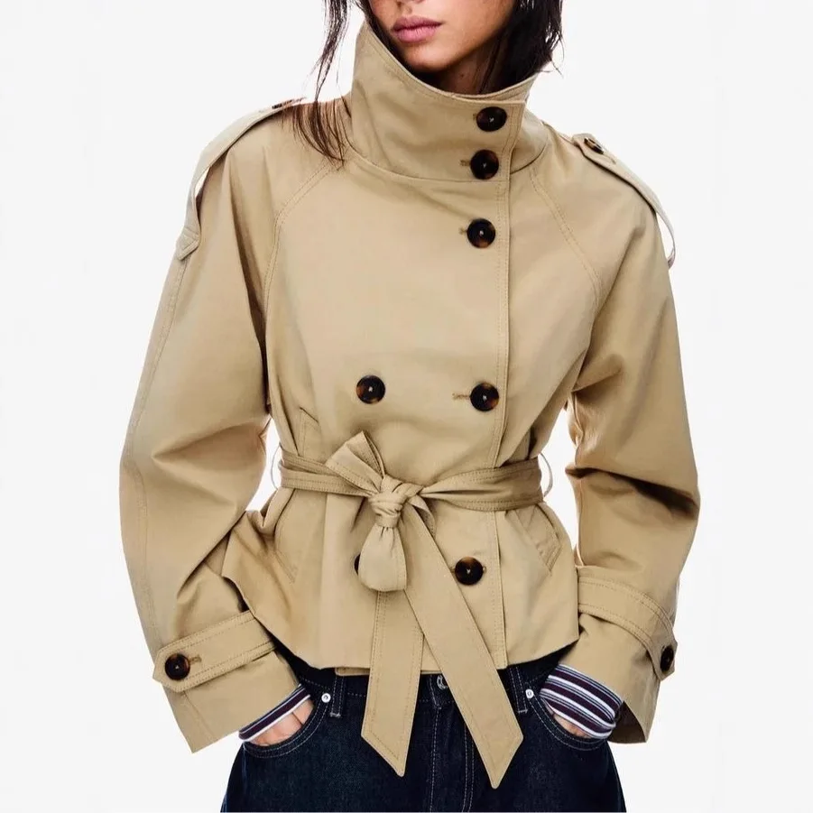 2026 Women's Spring Summer Clothing Style Elegant Commute Stand Collar Double-breasted Waist-tie Windbreaker Coat
2026 Women's Spring Summer Clothing Style Elegant Commute Stand Collar Double-breasted Waist-tie Windbreaker Coat