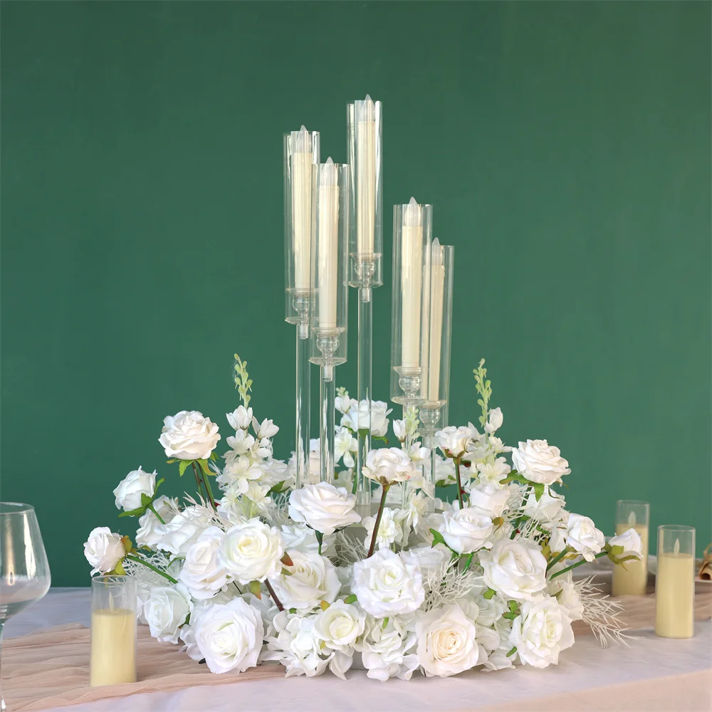 Candle Holder Artificial Flower Arrangement Wedding Centerpieces for Tables Decoration Fleurs Artificielles Decor HY2638 
Candle Holder Artificial Flower Arrangement Wedding Centerpieces for Tables Decoration Fleurs Artificielles Decor HY2638