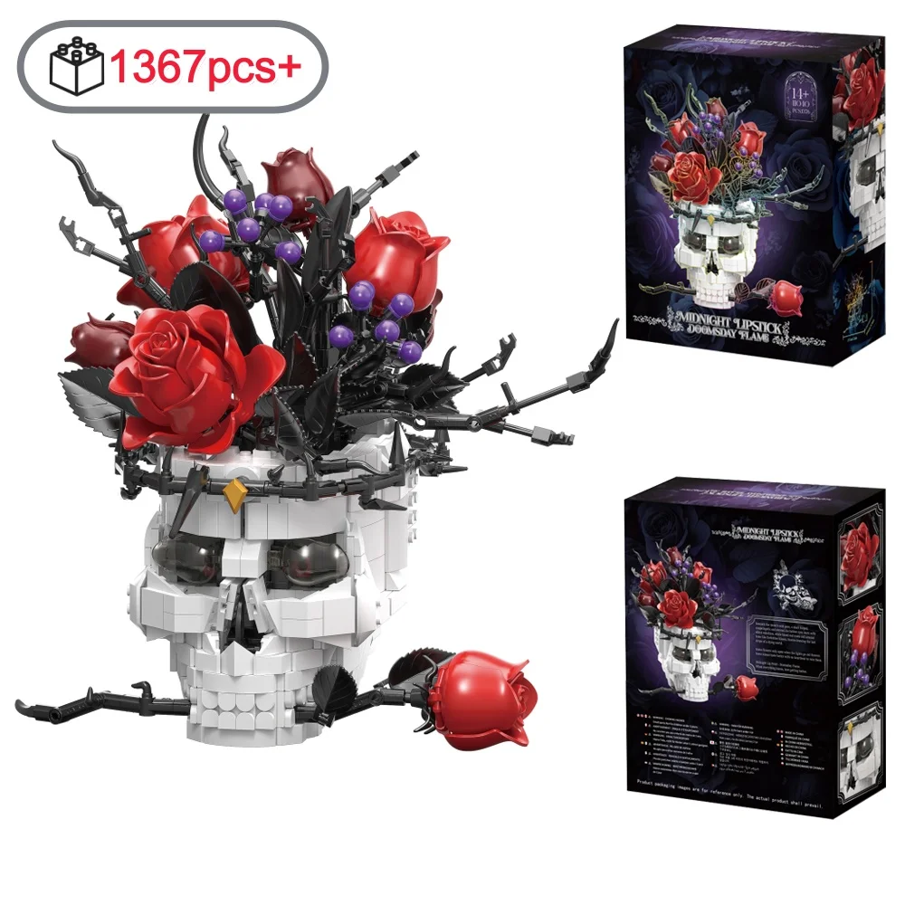 Creative Eternal Flowers Building Blocks Gothic Skull with Rose Bouquet Never Wilt Design DIY Model Kit Valentines Day Gift
Creative Eternal Flowers Building Blocks Gothic Skull with Rose Bouquet Never Wilt Design DIY Model Kit Valentines Day Gift