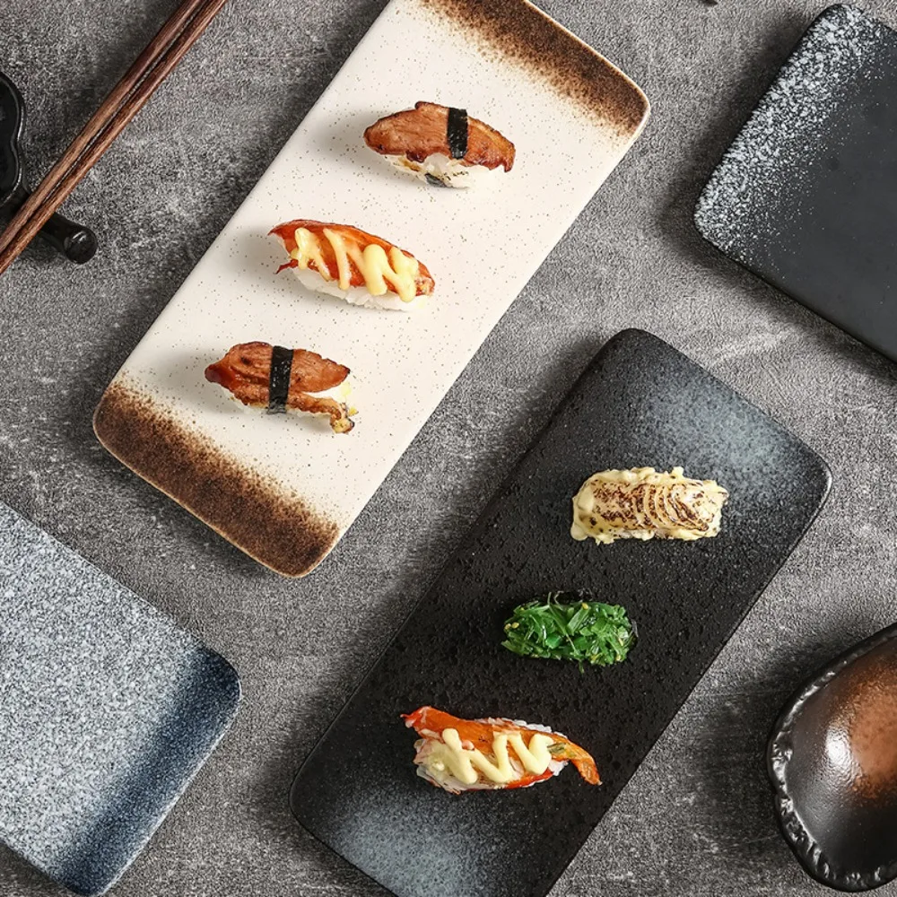 Creative Ceramic Japanese Style Sushi Plate Exquisite Rectangle Flat Plates Elegant Fashionable Western Plate Barbecue
Creative Ceramic Japanese Style Sushi Plate Exquisite Rectangle Flat Plates Elegant Fashionable Western Plate Barbecue