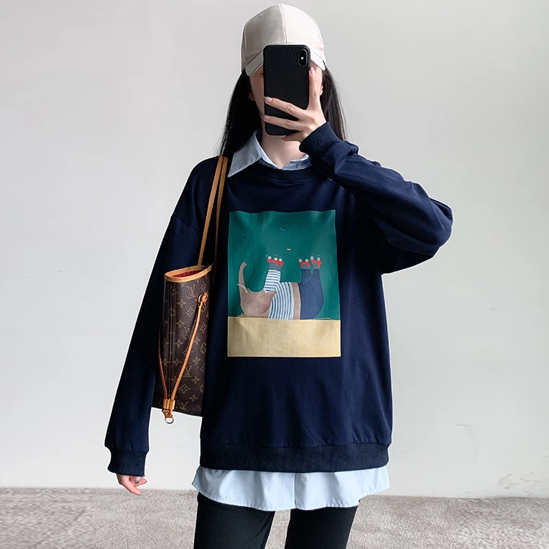 Autumn Maternity Tops Long Sleeve Turn-down Collar Fashion Printed Patchwork Pregnant Woman Faux Two Pieces Sweatshirt Hoodies
Autumn Maternity Tops Long Sleeve Turn-down Collar Fashion Printed Patchwork Pregnant Woman Faux Two Pieces Sweatshirt Hoodies
