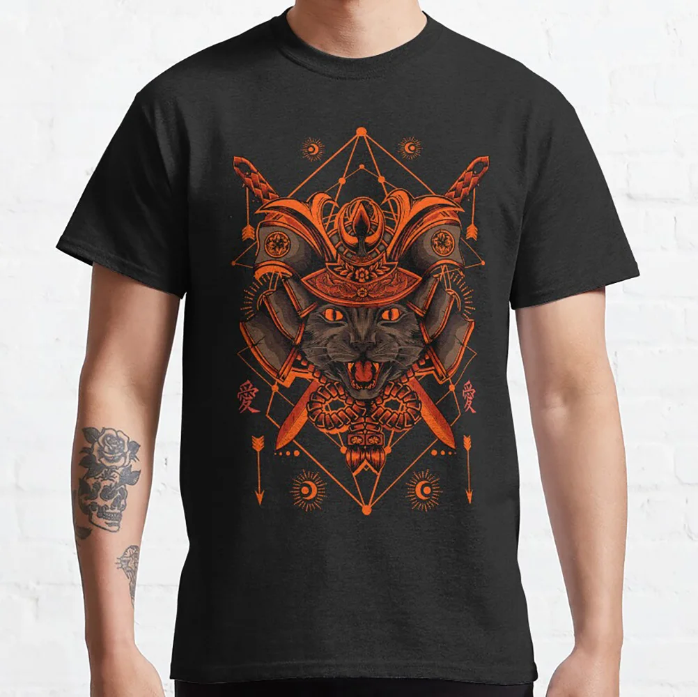 Samurai Cat - Cool Red and Japanese Warrior Cat t shirt 100% cotton printed Short sleeve Cartoon Graphic clothes All size tops
Samurai Cat - Cool Red and Japanese Warrior Cat t shirt 100% cotton printed Short sleeve Cartoon Graphic clothes All size tops