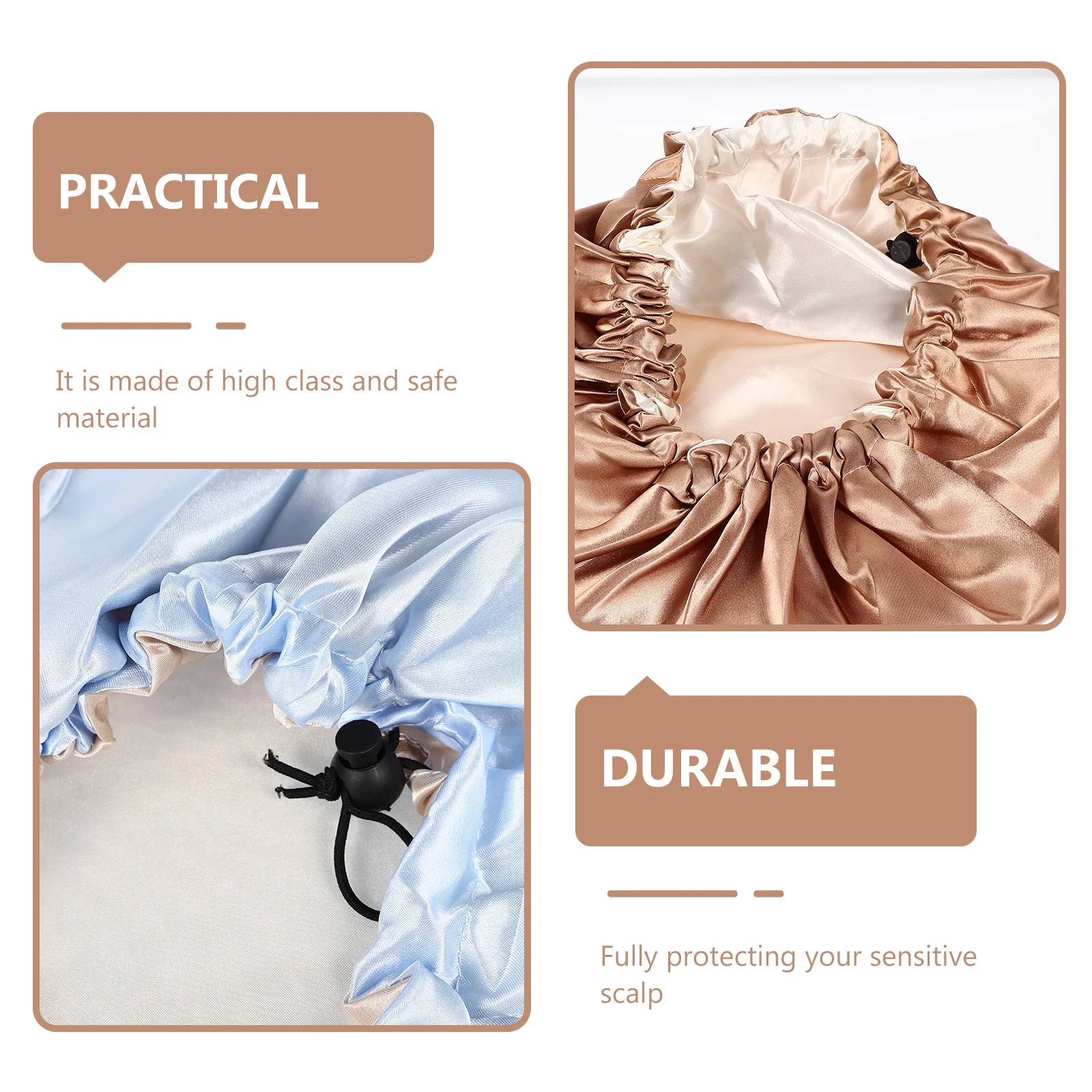 2pcs Satin For Bathing Bonnets Silk Bonnet Salon Hair Care Elastic Sleeping Hat Women Supplies Indoor Sleeping Hat Comfortable 
2pcs Satin For Bathing Bonnets Silk Bonnet Salon Hair Care Elastic Sleeping Hat Women Supplies Indoor Sleeping Hat Comfortable