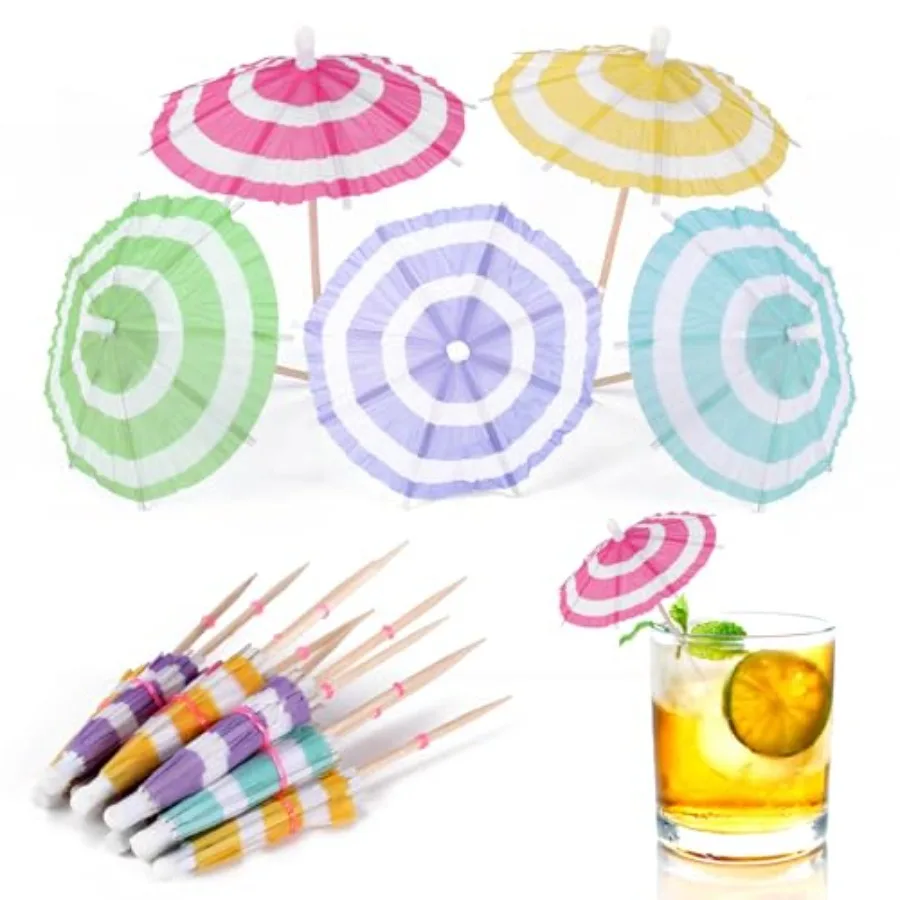 Drink Umbrellas Cocktail Picks - 125 Pcs Cocktail Umbrellas for Drinks, Mini Paper Umbrella Cocktail Toothpicks for Summer Trop
Drink Umbrellas Cocktail Picks - 125 Pcs Cocktail Umbrellas for Drinks, Mini Paper Umbrella Cocktail Toothpicks for Summer Trop