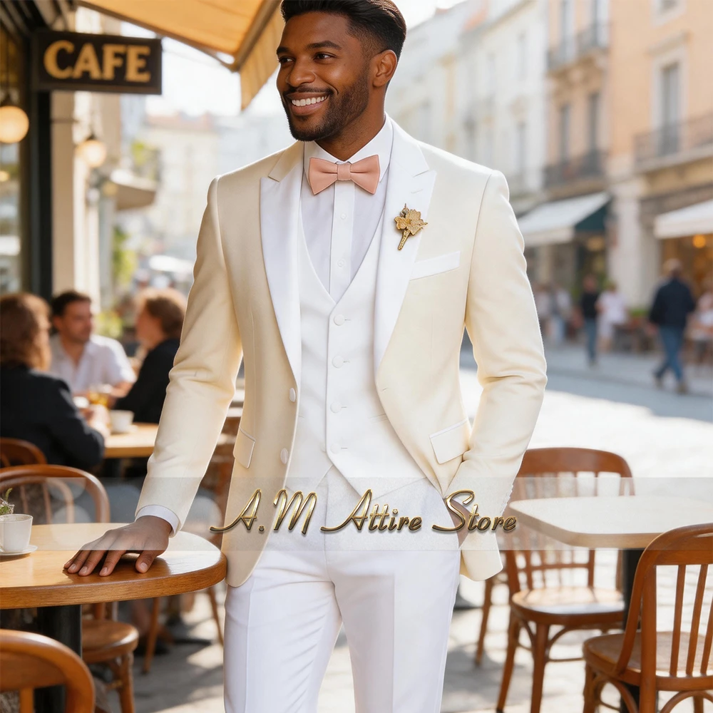 Fashionable Men's Suit Spliced Color Sets For Wedding Groom 3pcs Jacket Vest Pants Custom Slim Fit for Banquet Evening Dinner
Fashionable Men's Suit Spliced Color Sets For Wedding Groom 3pcs Jacket Vest Pants Custom Slim Fit for Banquet Evening Dinner