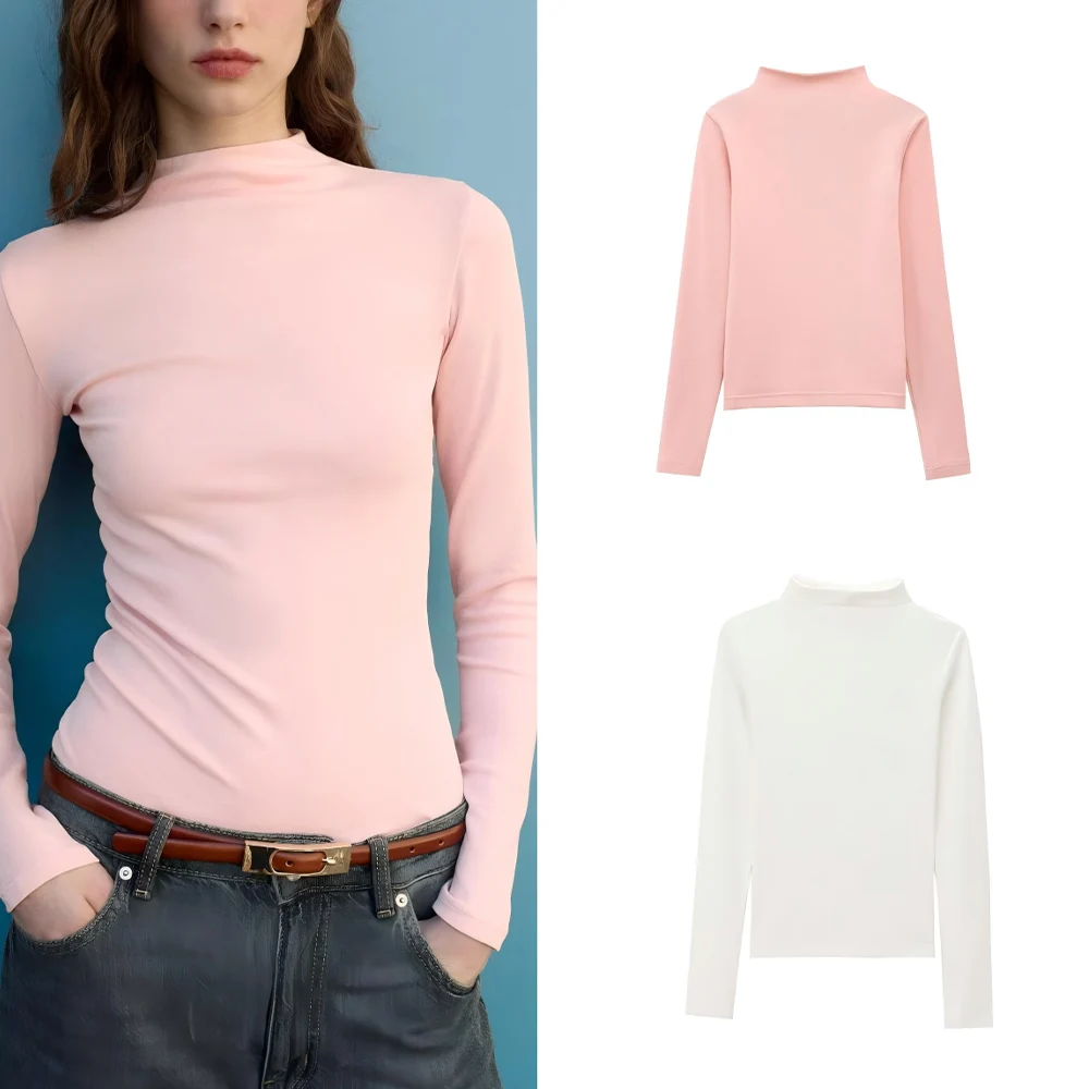 Women's 2025 new multi-color comfortable casual high neck T-shirt elastic slim T-shirt long sleeved women's T-shirt chic top
Women's 2025 new multi-color comfortable casual high neck T-shirt elastic slim T-shirt long sleeved women's T-shirt chic top