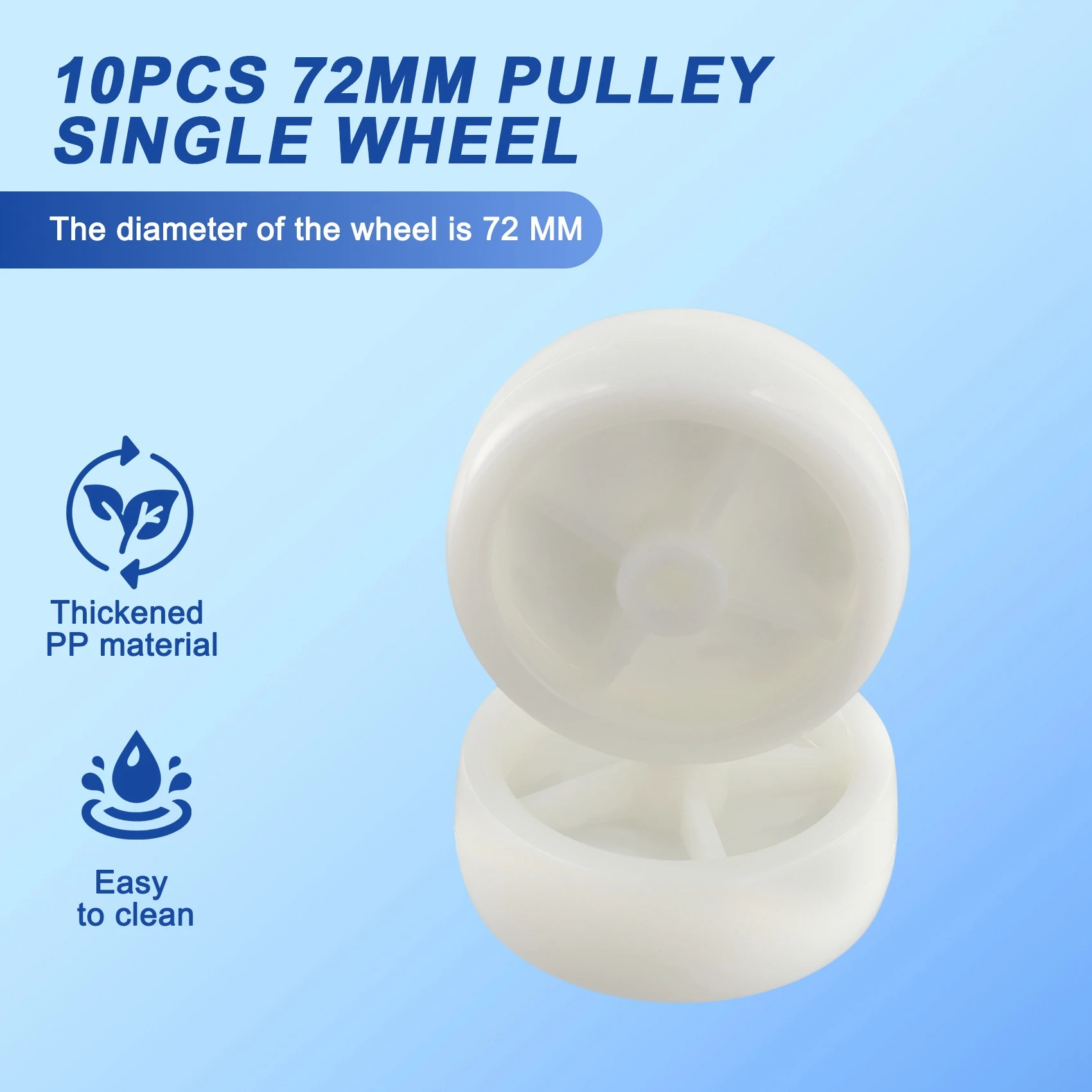 ABRU-3 Inch Single Wheel Light White PP Plastic Small With Diameter 72Mm Smooth Piece Folding Bed Pulley 10Pcs
ABRU-3 Inch Single Wheel Light White PP Plastic Small With Diameter 72Mm Smooth Piece Folding Bed Pulley 10Pcs