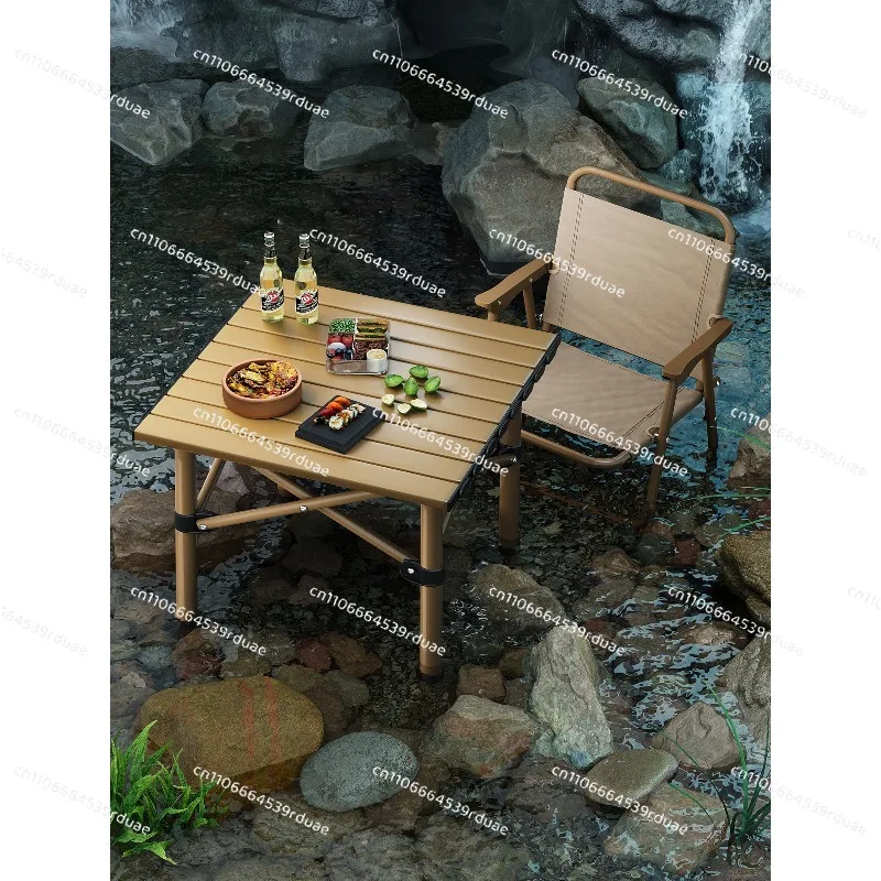 Portable outdoor folding camping table and chairs, combination picnic table egg roll table
Portable outdoor folding camping table and chairs, combination picnic table egg roll table