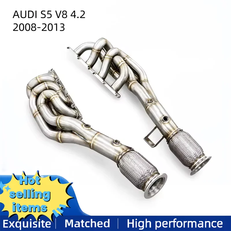 Изготовленный на заказ выпускной коллектор из нержавеющей стали Audi S5 V8 4.2 2008-2013, высокопроизводительная автомобильная выхлопная труба
Изготовленный на заказ выпускной коллектор из нержавеющей стали Audi S5 V8 4.2 2008-2013, высокопроизводительная автомобильная выхлопная труба