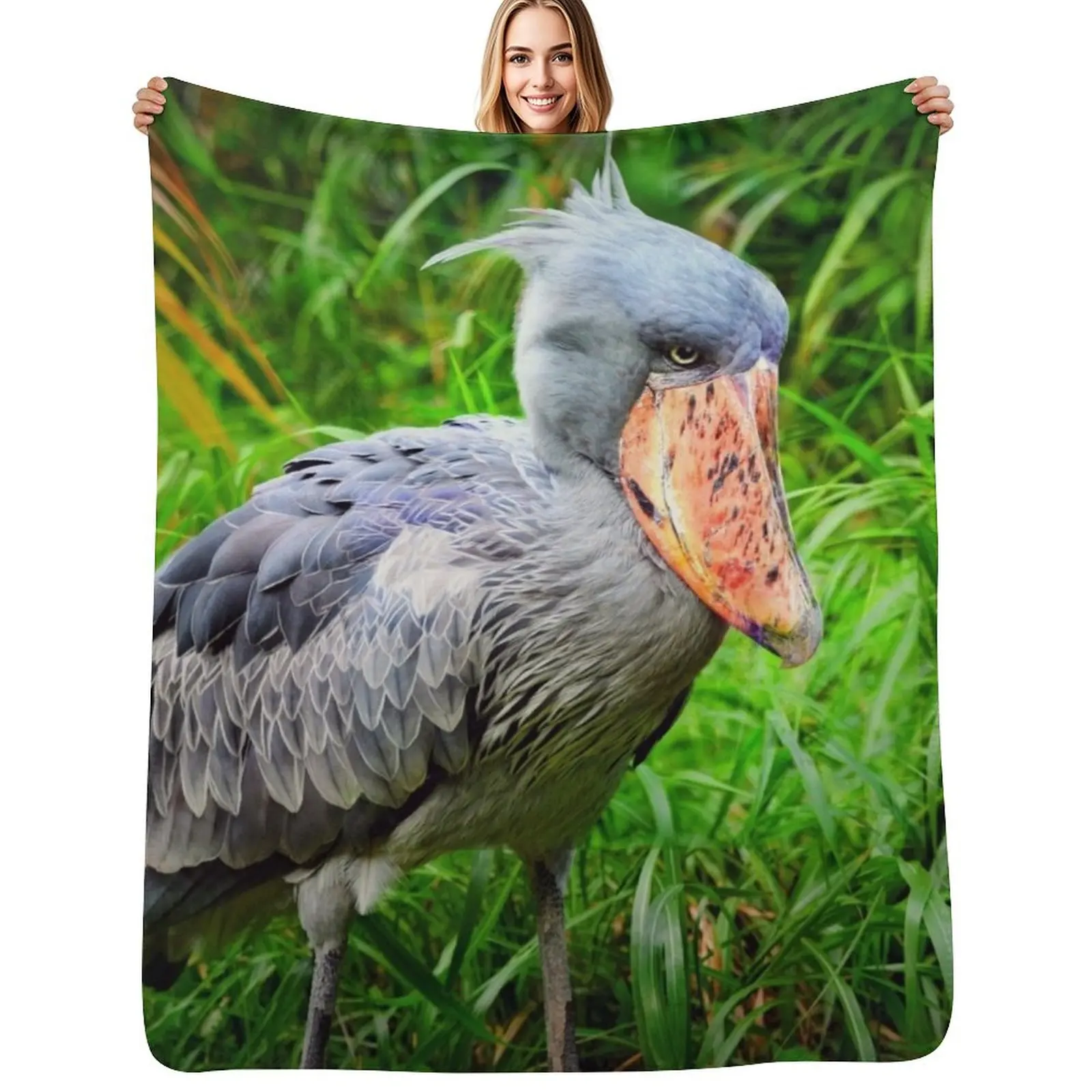Shoebill Balaeniceps Rex Throw Blanket Soft Comfort Blanket for Reading Watching TV
Shoebill Balaeniceps Rex Throw Blanket Soft Comfort Blanket for Reading Watching TV