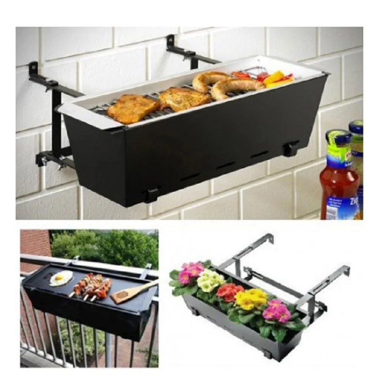 Stainless Steel Hanging BBQ Grill - Balcony Charcoal Barbecue Grill with Flower Pot Design for Outdoor Small Space Cooking
Stainless Steel Hanging BBQ Grill - Balcony Charcoal Barbecue Grill with Flower Pot Design for Outdoor Small Space Cooking