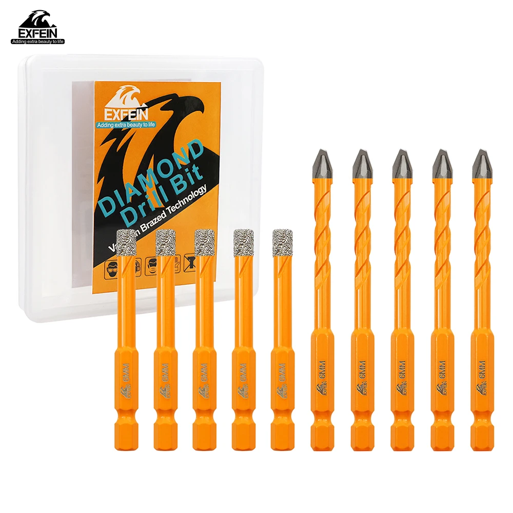 EZFEIN Diamond Drill Core Bit Set 5/10pcs Dia 6/8/10mm for Drill Tile Ceramic Granite Marble Quick Fit Shank Hole Saw Drill Bit
EZFEIN Diamond Drill Core Bit Set 5/10pcs Dia 6/8/10mm for Drill Tile Ceramic Granite Marble Quick Fit Shank Hole Saw Drill Bit