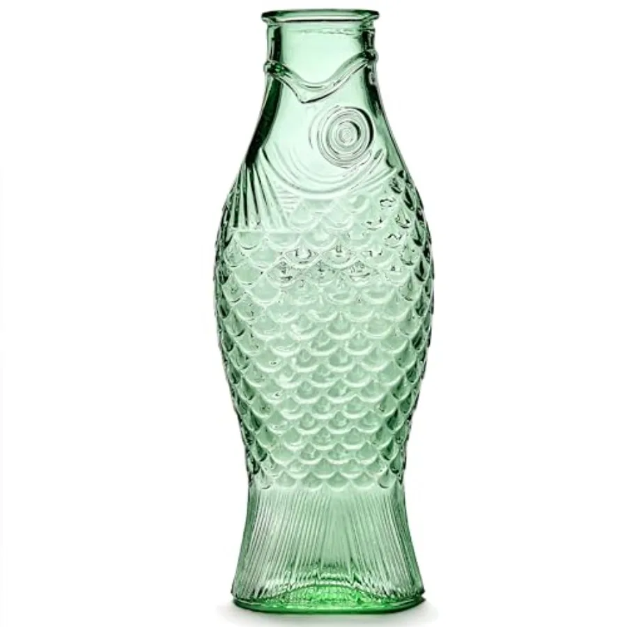 Glass Water Pitcher Fish and Fish glassware by Paola Navone Wine Decanter 28.74 fl oz Bottle Container for hot and cold Drinks
Glass Water Pitcher Fish and Fish glassware by Paola Navone Wine Decanter 28.74 fl oz Bottle Container for hot and cold Drinks