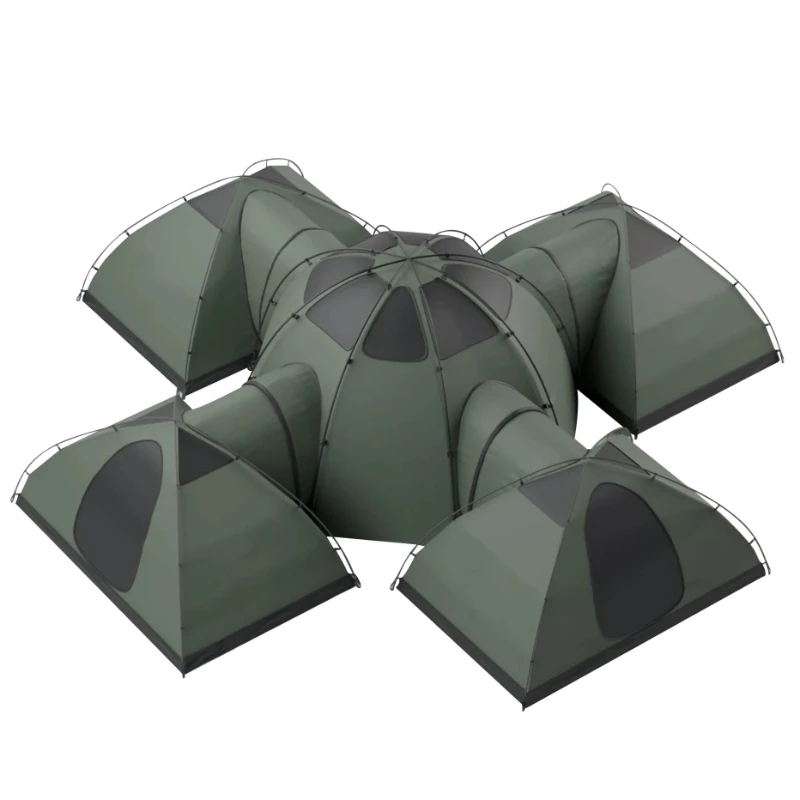 Large Family Modula Tent with One Hall and Four Separate 1-2 Person Tents for 4-8 Team Connection Tent for Outdoor Activity
Large Family Modula Tent with One Hall and Four Separate 1-2 Person Tents for 4-8 Team Connection Tent for Outdoor Activity