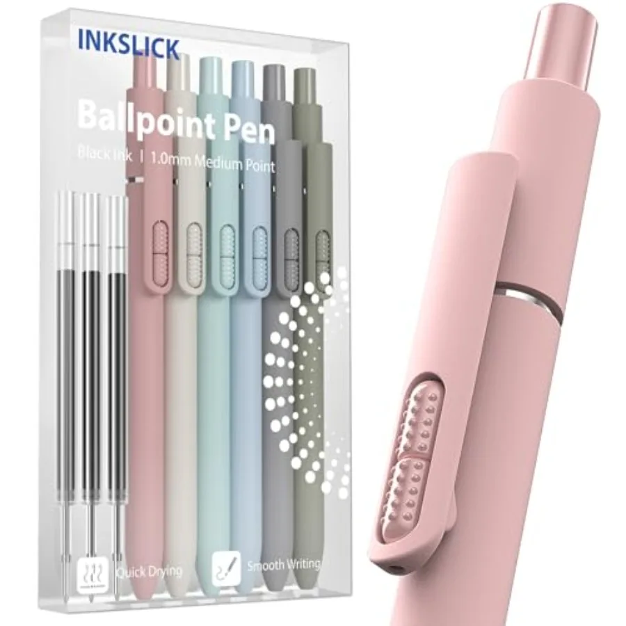 9 Pack Black Ballpoint Pens - 1.0mm Medium Point Smooth Writing Black Ink Ball Point Pens Long Lasting Retractable Fidget Pens
9 Pack Black Ballpoint Pens - 1.0mm Medium Point Smooth Writing Black Ink Ball Point Pens Long Lasting Retractable Fidget Pens