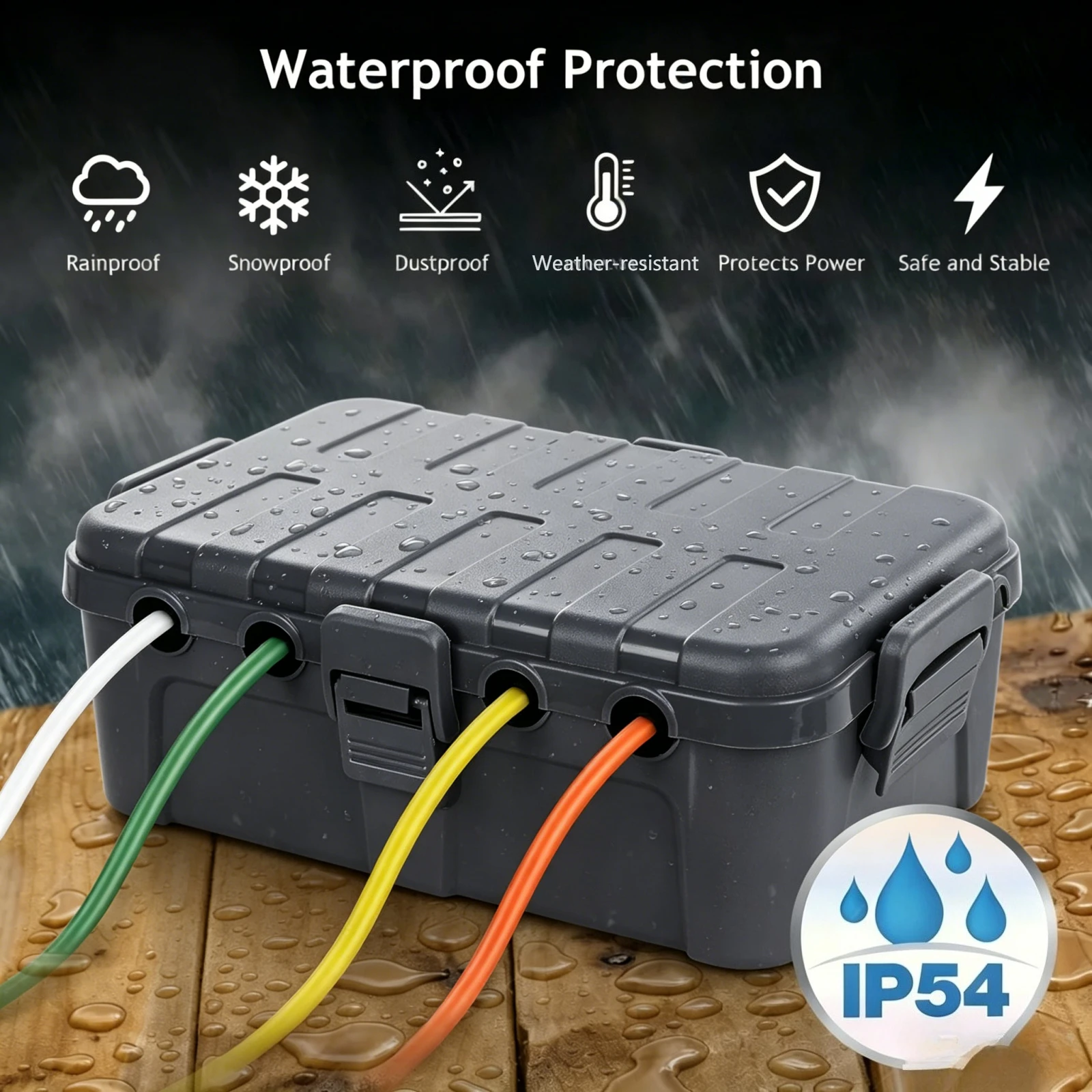 IP54 Extra Large Waterproof Outdoor Electrical Box 32×22×13 cm 6-Port Weatherproof Junction Box for Big Power Holiday Lights
IP54 Extra Large Waterproof Outdoor Electrical Box 32×22×13 cm 6-Port Weatherproof Junction Box for Big Power Holiday Lights
