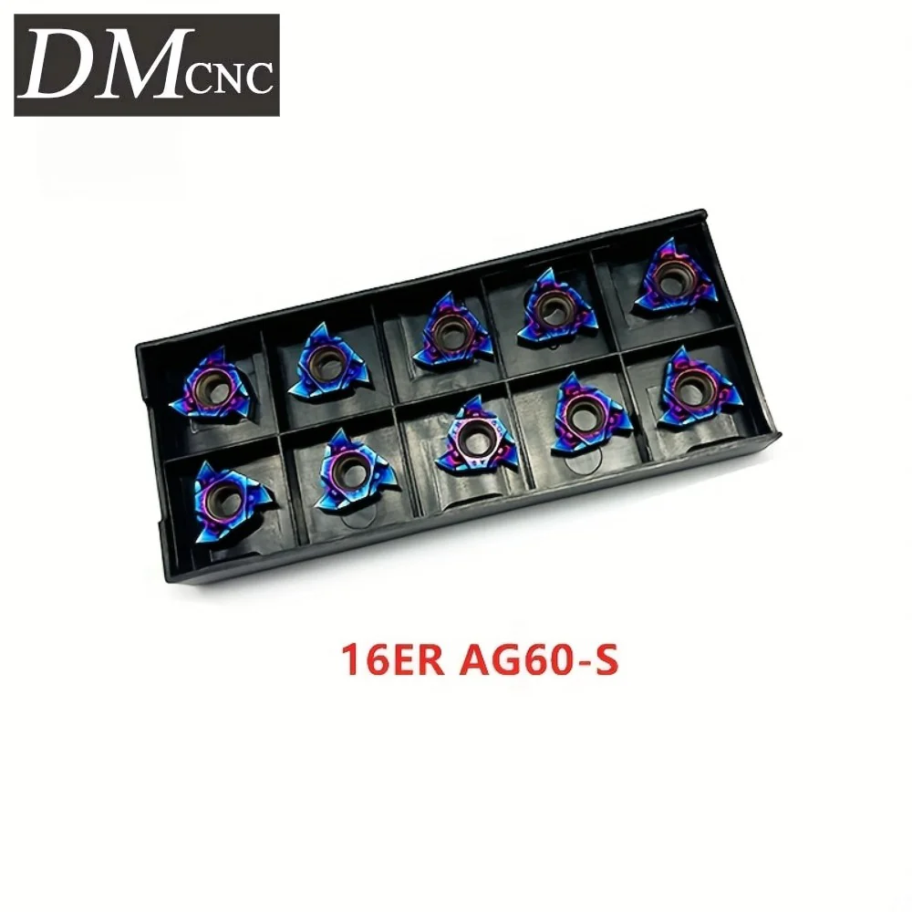 10PCS 16ER AG60-S Nano Blue Threading Inserts for CNC Lathe - Steel/Stainless External Threads 
10PCS 16ER AG60-S Nano Blue Threading Inserts for CNC Lathe - Steel/Stainless External Threads