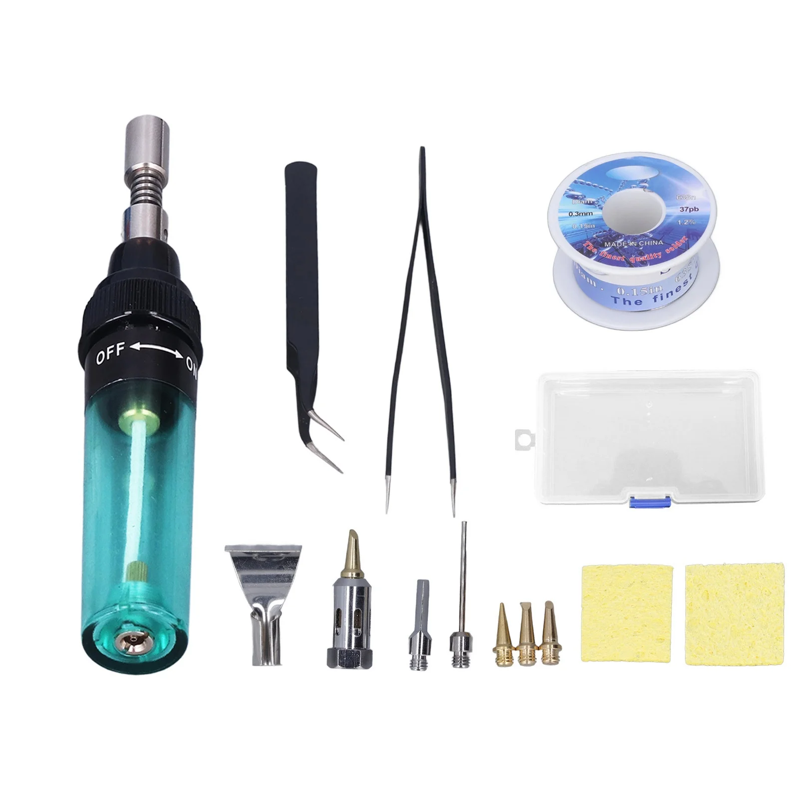 Portable Gas Soldering Iron Kit Adjustable Temperature Cordless Butane Solder Set 8ML
Portable Gas Soldering Iron Kit Adjustable Temperature Cordless Butane Solder Set 8ML