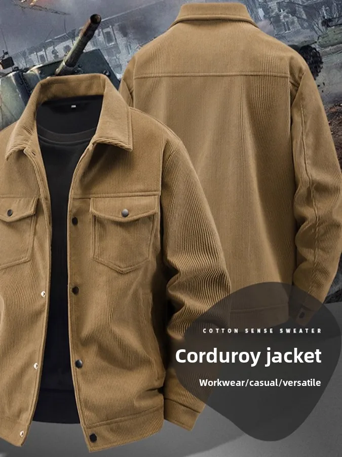 2025 New Men's Thiened Corduroy Jaet Cotton Collar Workwear Outerwear Autumn Winter Faion Brand Casual Loose Fit Garment
2025 New Men's Thiened Corduroy Jaet Cotton Collar Workwear Outerwear Autumn Winter Faion Brand Casual Loose Fit Garment