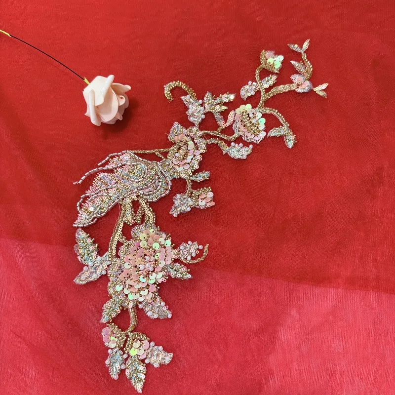 Luxury Heavy - Handmade Beaded Sequined Lace Flower Patch with Red Pearl Decoration for Peony Material in Xiuhuo Design
Luxury Heavy - Handmade Beaded Sequined Lace Flower Patch with Red Pearl Decoration for Peony Material in Xiuhuo Design