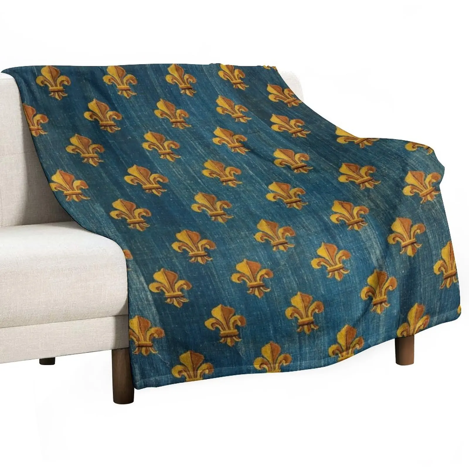GOLD FLEURS DE LYS IN BLUE Antique French Tapestry Throw Blanket Fashion Sofa Blankets Furry Blanket
GOLD FLEURS DE LYS IN BLUE Antique French Tapestry Throw Blanket Fashion Sofa Blankets Furry Blanket