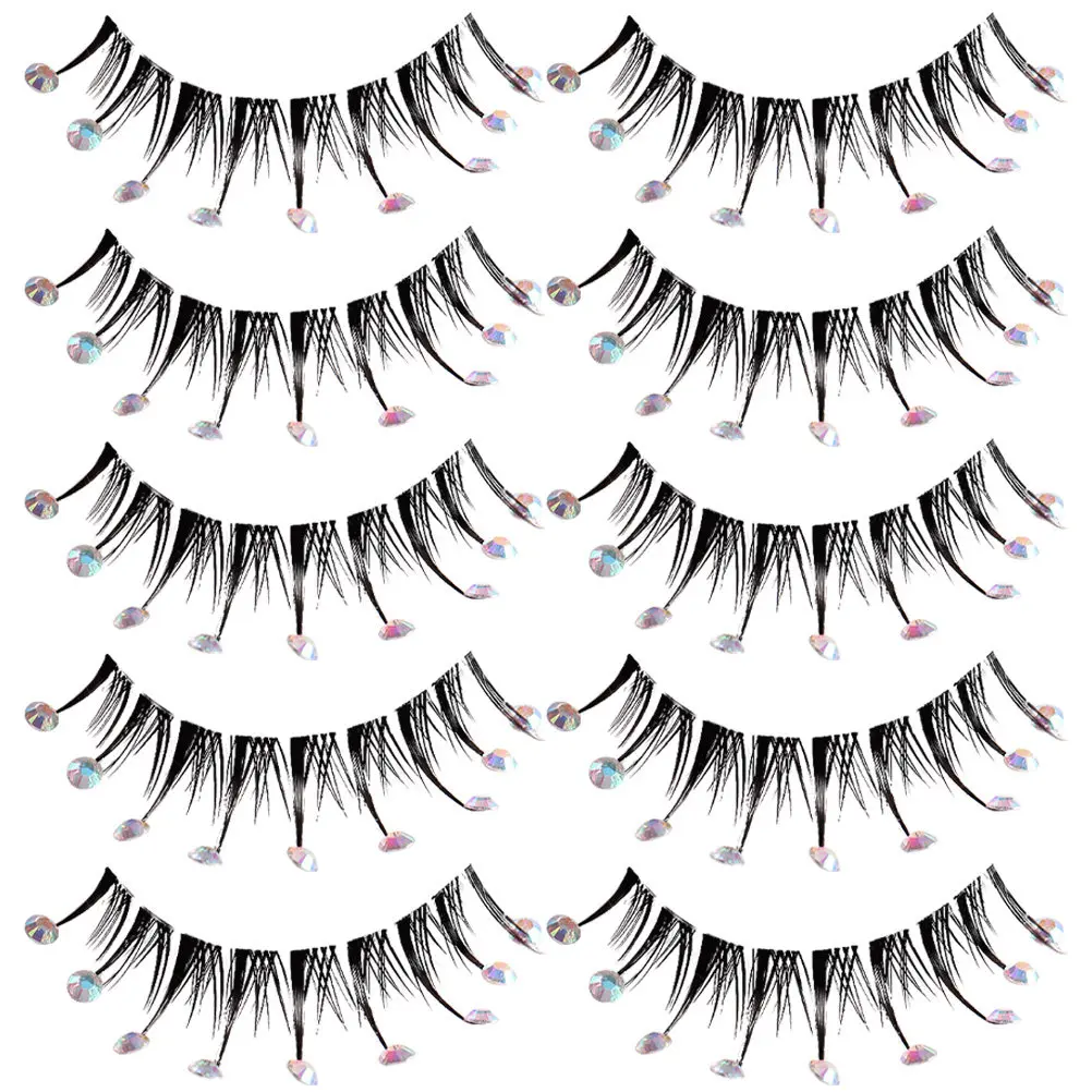 5Pairs Rhinestone Diamond False Eyelashes Long Natural Look Lashes for Halloween Christmas Prom Daily Wear Eye Extensions
5Pairs Rhinestone Diamond False Eyelashes Long Natural Look Lashes for Halloween Christmas Prom Daily Wear Eye Extensions