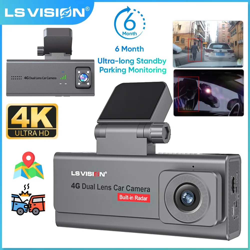 LS VISION 4K 4G Dash Cam for Car Front And Rear Dual Lens GPS Car Camera Human Detection Video Surveillance 24/7 Parking Monitor
LS VISION 4K 4G Dash Cam for Car Front And Rear Dual Lens GPS Car Camera Human Detection Video Surveillance 24/7 Parking Monitor