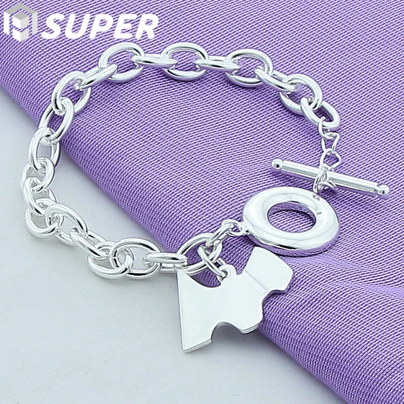 925 Sterling Silver Dog Pendant Bracelet OT Buckle For Woman Charm Wedding Engagement Fashion Party Jewelry
925 Sterling Silver Dog Pendant Bracelet OT Buckle For Woman Charm Wedding Engagement Fashion Party Jewelry