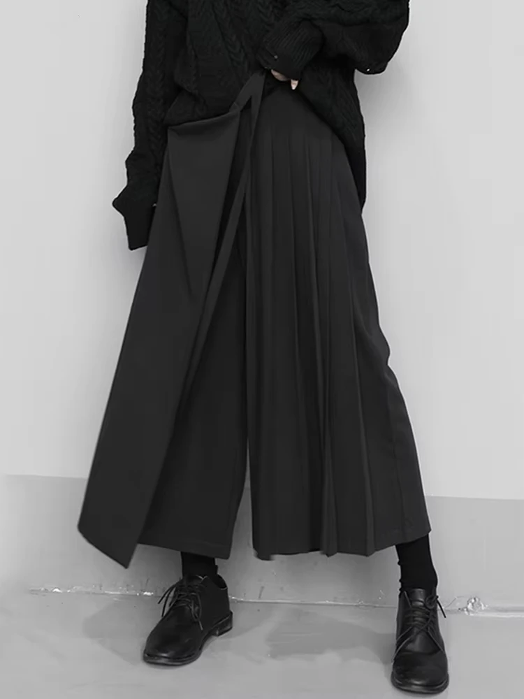High Elastic Waist Black Pleated Split Wide Leg Trousers New Loose Fit Pants Women Fashion Tide Spring Autumn 2024 1N666
High Elastic Waist Black Pleated Split Wide Leg Trousers New Loose Fit Pants Women Fashion Tide Spring Autumn 2024 1N666