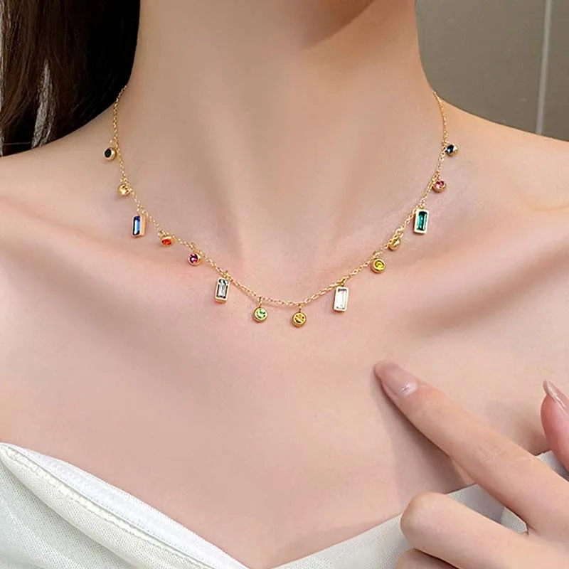 925 Sterling Silver Colored Zircon Square Pendant Necklace, Women's Fashionable Crystal Geometric Necklace, Jewelry Gift
925 Sterling Silver Colored Zircon Square Pendant Necklace, Women's Fashionable Crystal Geometric Necklace, Jewelry Gift