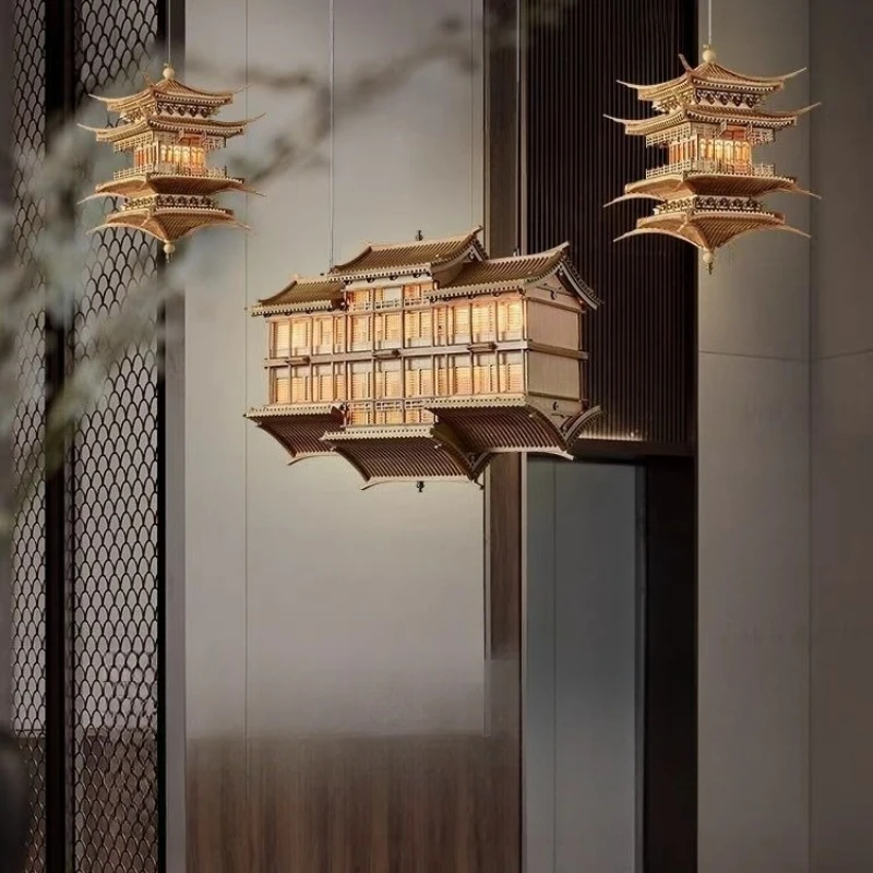 New Chinese style antique building chandelier Chinese style pavilion palace modeling decoration new living room hotel B & B
New Chinese style antique building chandelier Chinese style pavilion palace modeling decoration new living room hotel B & B
