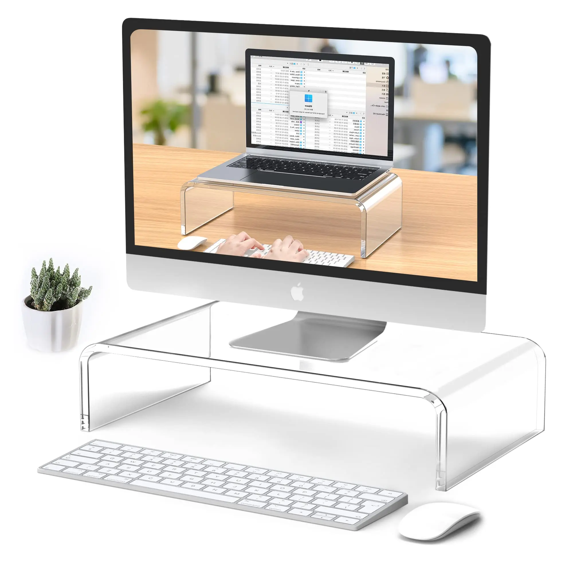 Acrylic Display and Laptop Stand Desktop Transparent Computer and Laptop Stand - White Aesthetic Decoration for Office and Home
Acrylic Display and Laptop Stand Desktop Transparent Computer and Laptop Stand - White Aesthetic Decoration for Office and Home