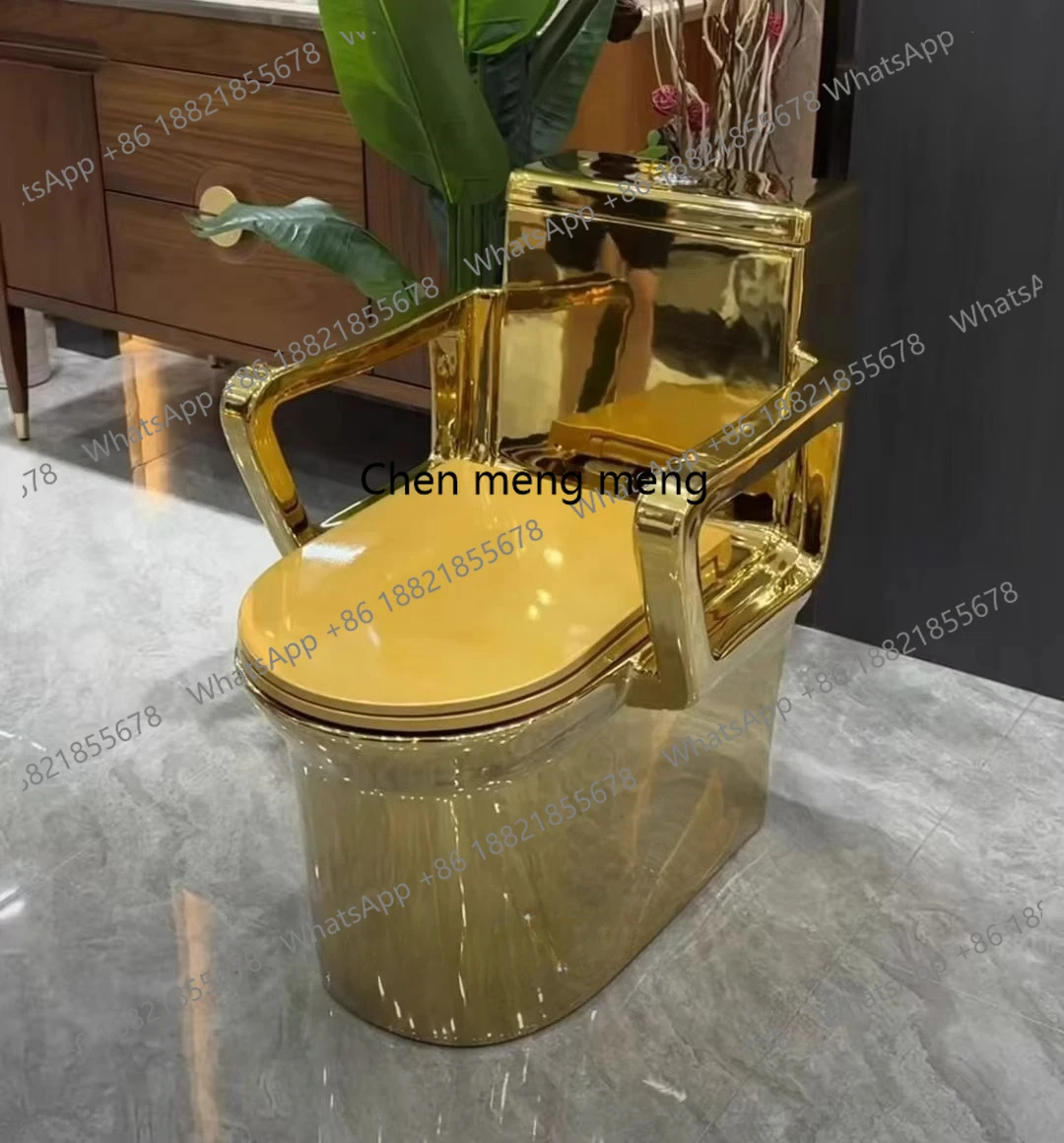 Elderly with handrails bathroom household ceramic color toilet European personalized gold toilet
Elderly with handrails bathroom household ceramic color toilet European personalized gold toilet