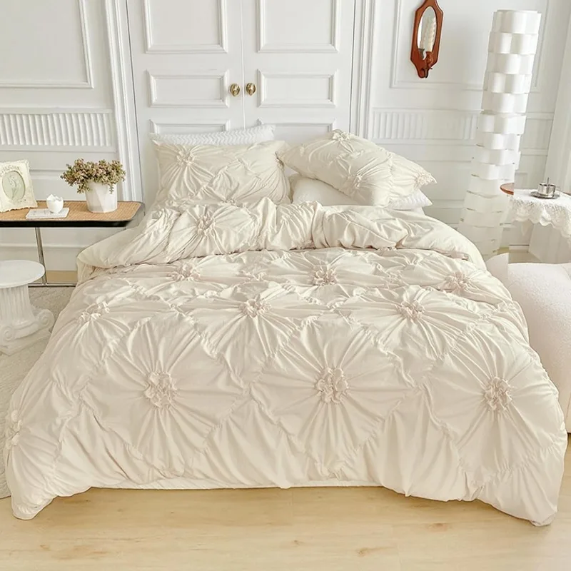 Beige Flower Duvet Cover Full Size,3PCS Soft Microfiber Bedding Set,Boho Textured Geometric Pattern Duvet Cover with Corner Ties
Beige Flower Duvet Cover Full Size,3PCS Soft Microfiber Bedding Set,Boho Textured Geometric Pattern Duvet Cover with Corner Ties