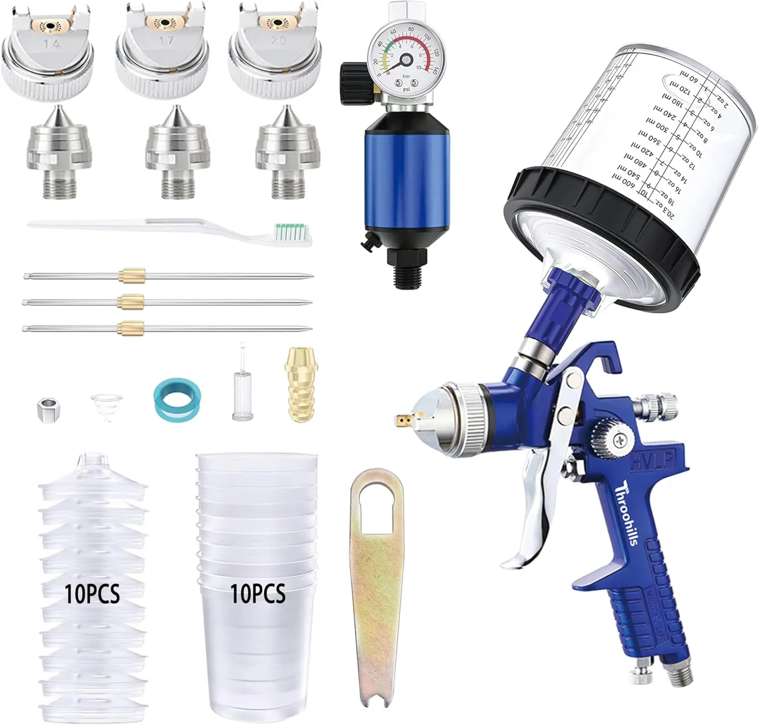 Professional HVLP Gravity Feed Spray Gun Set with1.4mm nozzle,10PCS 600cc Mixing Cup & 1 air filter for Walls and Base Coatings
Professional HVLP Gravity Feed Spray Gun Set with1.4mm nozzle,10PCS 600cc Mixing Cup & 1 air filter for Walls and Base Coatings