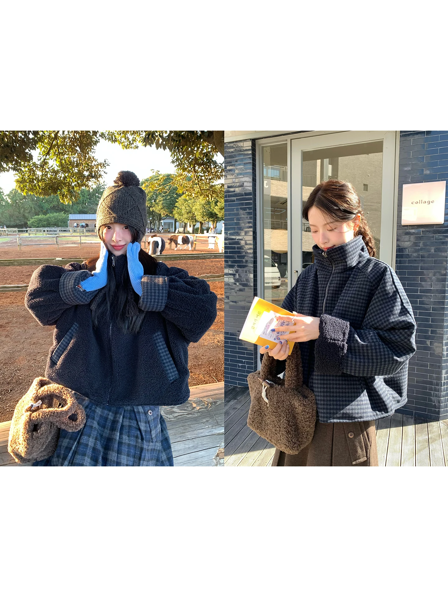 WHYSTUDIO Корейская двусторонняя женская зимняя утепленная куртка из овечьей шерсти в клетку с пэчворком, повседневный стиль
WHYSTUDIO Корейская двусторонняя женская зимняя утепленная куртка из овечьей шерсти в клетку с пэчворком, повседневный стиль