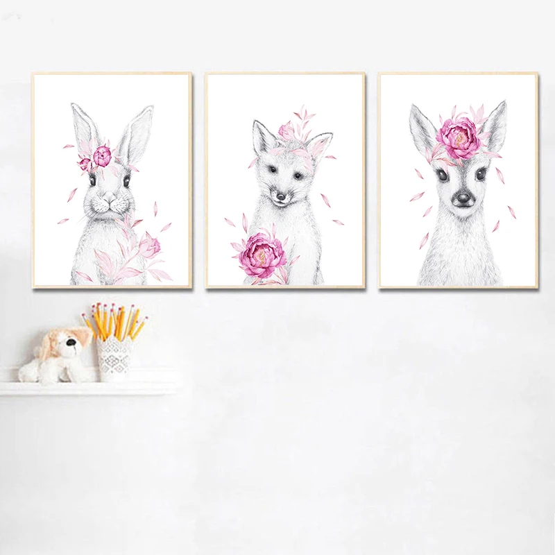 3Pcs/Set Nordic Floral Animal White Rabbit Canvas Poster Wall Art, Modern Children's Room Decor, Nursery Home Decor, Frameless
3Pcs/Set Nordic Floral Animal White Rabbit Canvas Poster Wall Art, Modern Children's Room Decor, Nursery Home Decor, Frameless