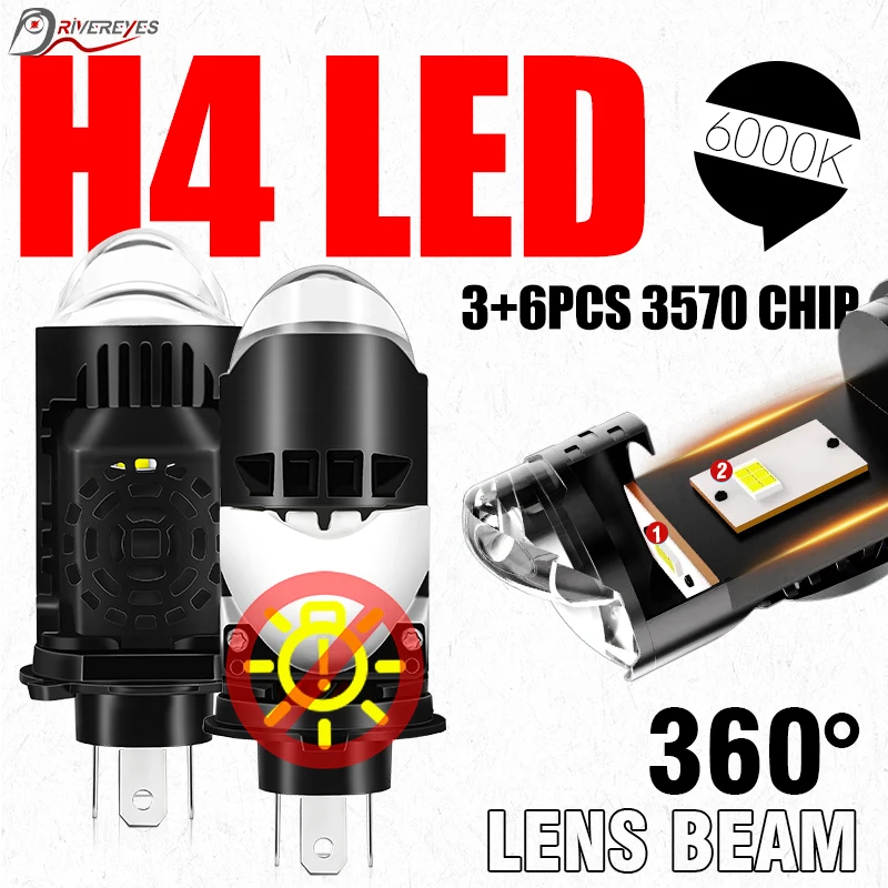 H4 LED Projector Lens Car Headlights Canbus EMC HD Lens LHD High Low Beam 3570 CSP Chips Automobile Moto Lamps 12V 24V Plug&Play
H4 LED Projector Lens Car Headlights Canbus EMC HD Lens LHD High Low Beam 3570 CSP Chips Automobile Moto Lamps 12V 24V Plug&Play