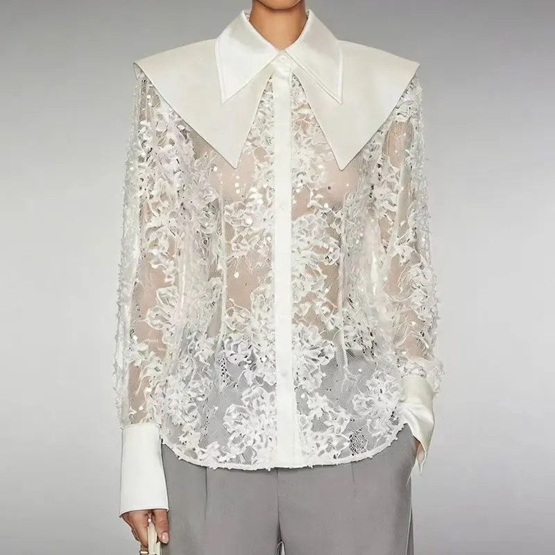 Retro V-neck Patchwork Lace Blouse for Women - Transparent Hole Design - Stylish Casual Everyday Top - 2026 New Design
Retro V-neck Patchwork Lace Blouse for Women - Transparent Hole Design - Stylish Casual Everyday Top - 2026 New Design