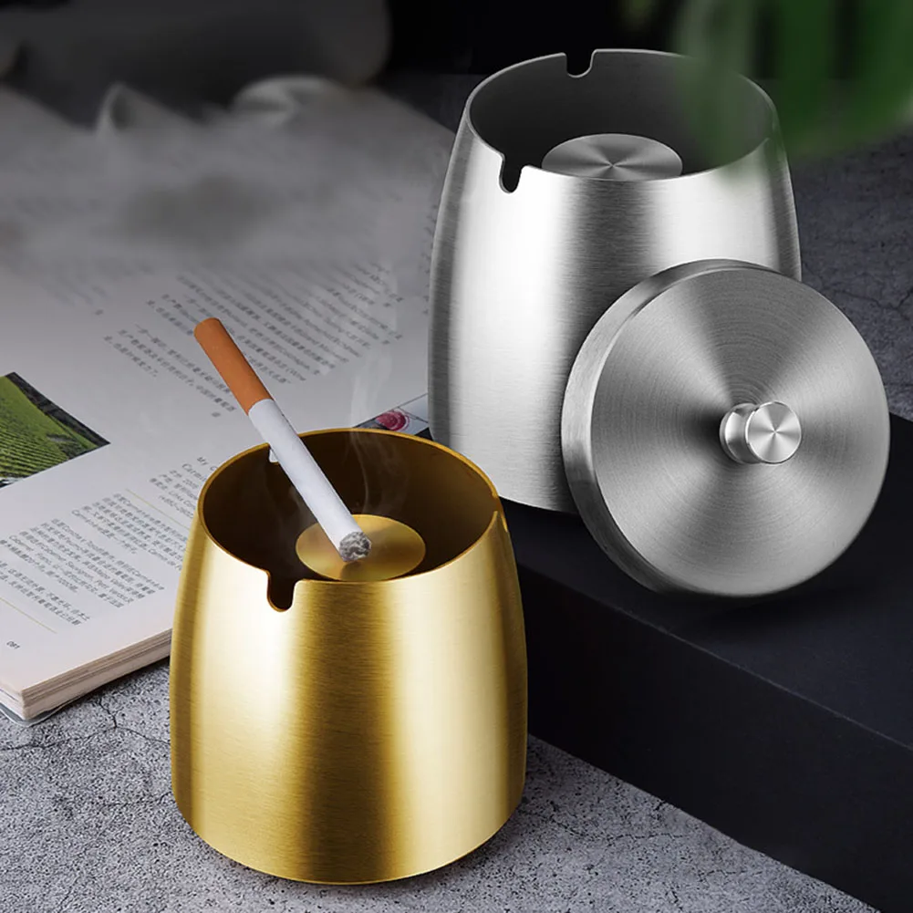 Ash Tray With Lid Stainless Steel Ash Tray Standing Ash Tray With Non-Slip Base For Home Bedroom Office Decoration
Ash Tray With Lid Stainless Steel Ash Tray Standing Ash Tray With Non-Slip Base For Home Bedroom Office Decoration