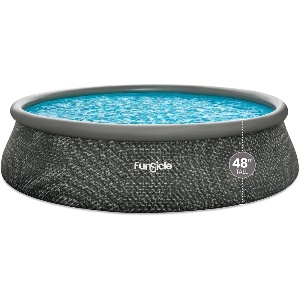 18' x 48 Round Above Ground Pool with 1200 GPH Filter Pump, Ladder, C-Type Filter Cartridge, and Repair Kit
18' x 48 Round Above Ground Pool with 1200 GPH Filter Pump, Ladder, C-Type Filter Cartridge, and Repair Kit